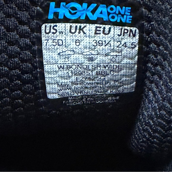 Hoka One One Bondi SR Nurse Work Shoes Slip Resistant Black Womens 7.5D - Picture 11 of 14